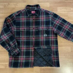 Supreme‎ Quilted Plaid Flannel Shirt Black Size M - FW21